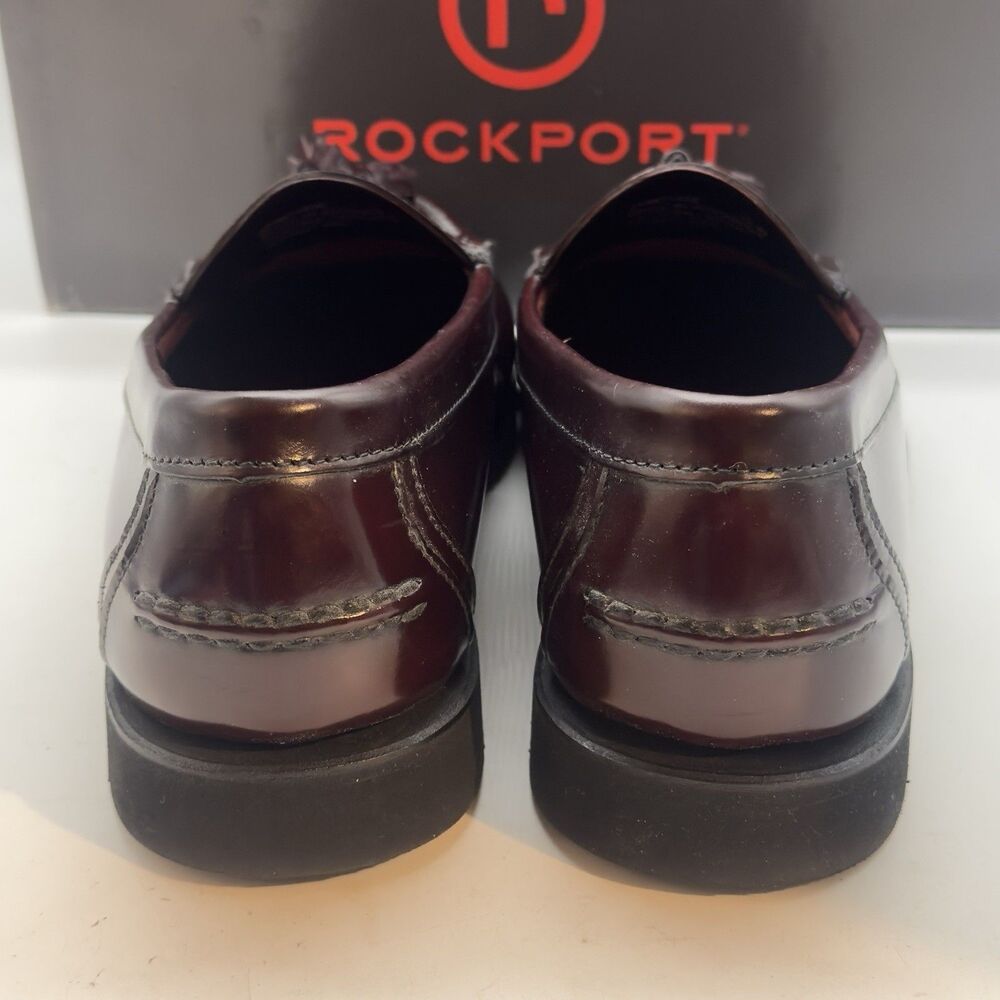 Rockport Appleton Kiltie Tassel Loafers Men’s 11 W Cordovan Leather Shoes NEW - Picture 5 of 12